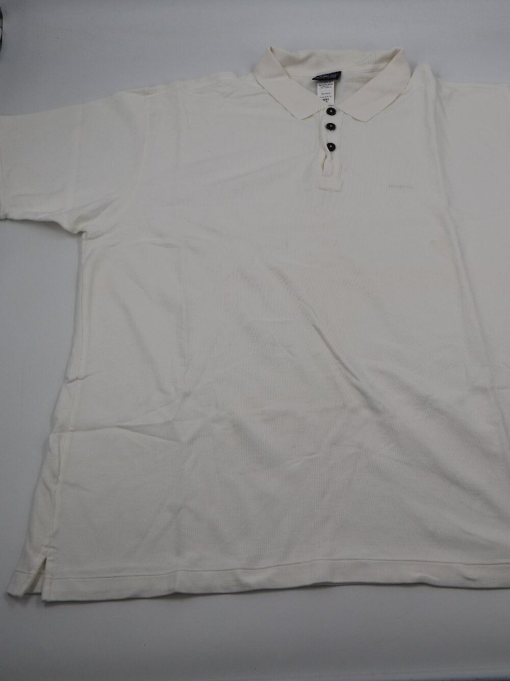Patagonia Polo Shirt Mens XXL Cream Organic Cotton Pique Short Sleeve